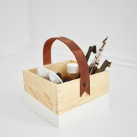 How-To: Leather Handled Wooden Box Organizer