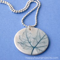 How-To: Leaf-Imprinted Clay Necklace