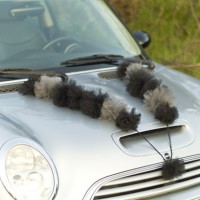 Flashback: Pom-Pom Car Wedding Decorations