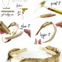 DIY Gold Feather Headband