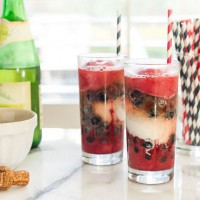 Red, White, and Blue Sorbet Floats