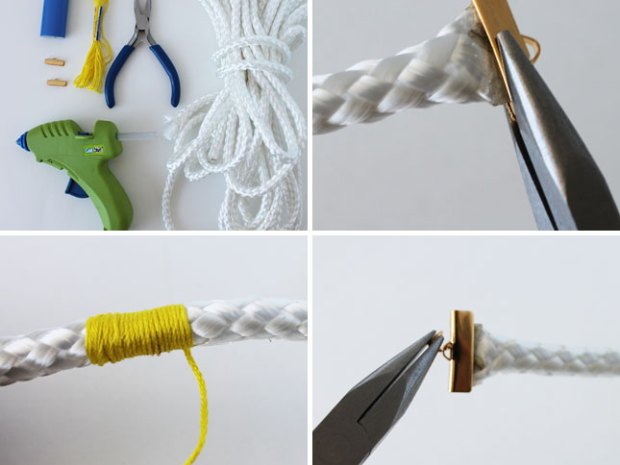 Making the wrapped rope bracelet
