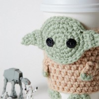 Crocheted Yoda Coffee Cup Cozy