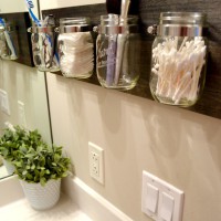 How-To: Mason Jar Bathroom Organizer