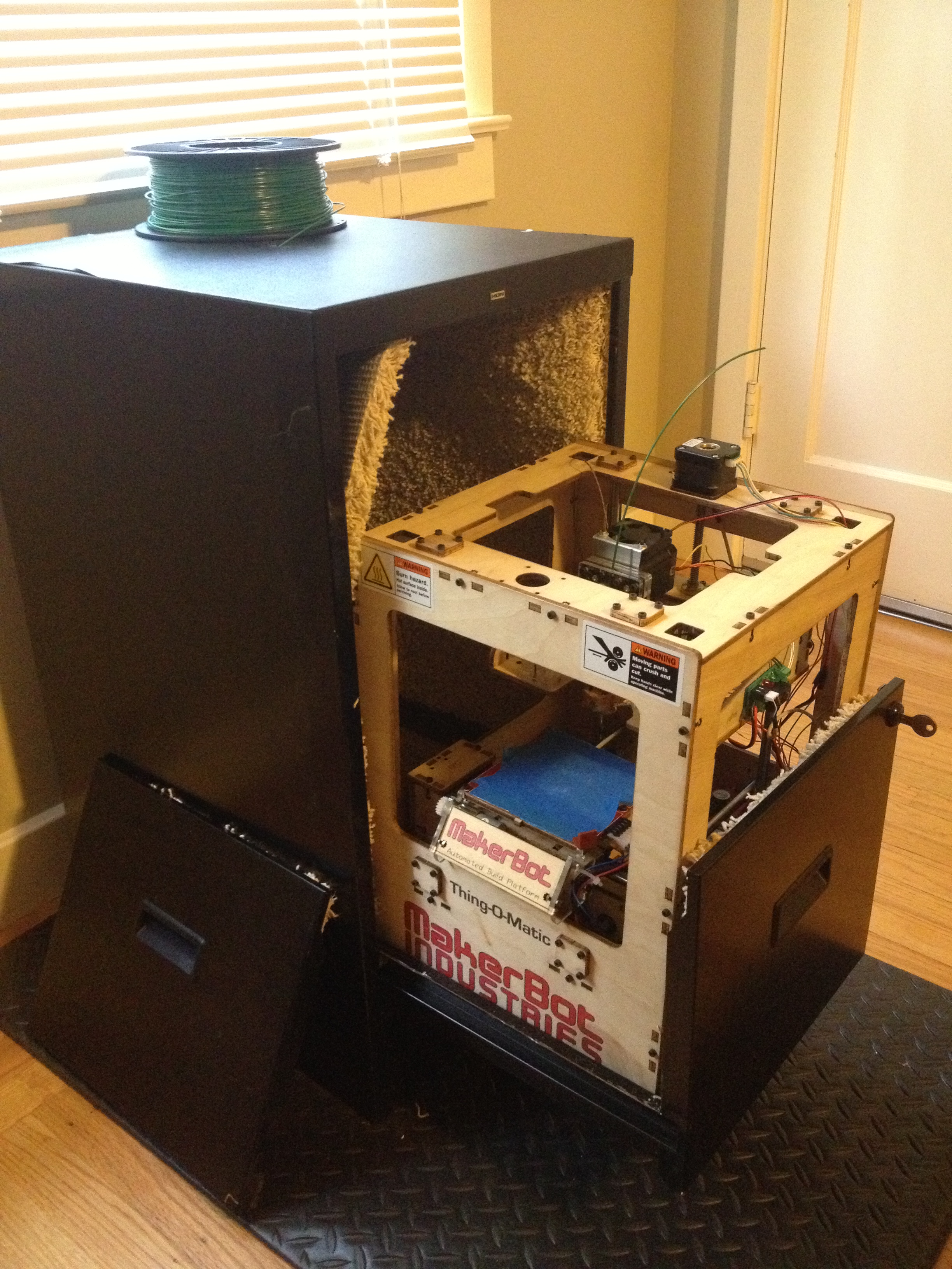 3D Printer Sound-Dampening Enclosure From an old Filing Cabinet