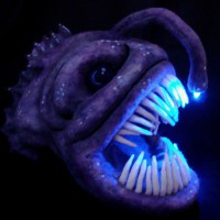 Needle Felted Light Up Angler Fish Sculpture