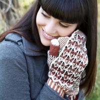 Knitted Fox Pattern Mittens