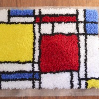 How-To: Latch-Hooked Mondrian Rug