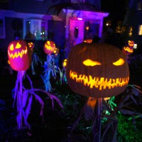 Halloween Jack O’Lantern King and his Scarecrow Minions