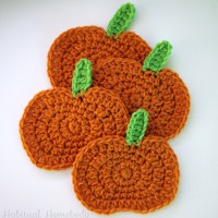 Crocheted Pumpkin Coasters