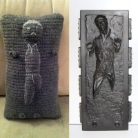 Han Solo in Carbonite Throw Pillow