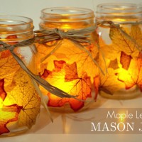 How-To: Autumn Leaf Mason Jar Candle Holders