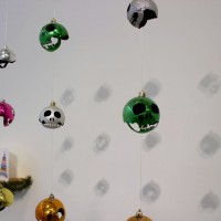 Skulls Carved From Christmas Ornaments