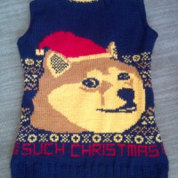 Knitted Doge Christmas Sweater Vest