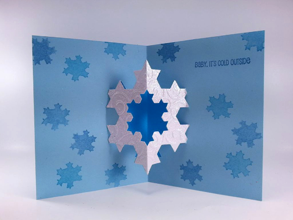 Cut and Fold a Pop-Up Snowflake Greeting Card