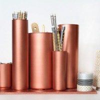 How-To: Glass and Copper Desktop Organizer