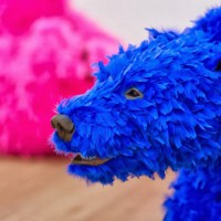 Feather-Covered Bear Sculptures