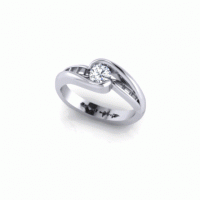 DNA Double Helix Engagement Ring with Engraved Waveform Message!