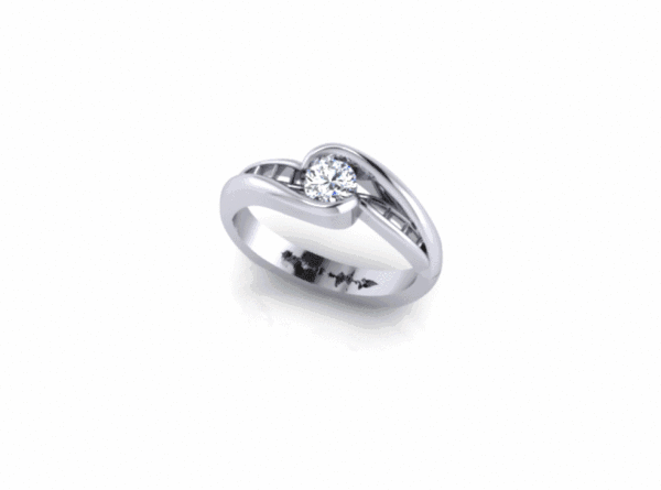 DNA Double Helix Engagement Ring with Engraved Waveform Message!
