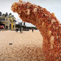 Wave Sculpture Made From Barbies