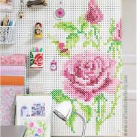 How-To: Painted Cross-Stitch Pegboard for Your Craft Room