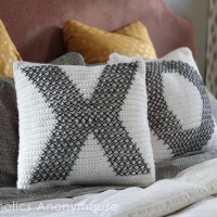 How-To: Cross-Stitch on Crocheted Pillows