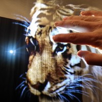 Fog Projection Combined with Gestural Interface to Create “Hologram Touchscreen”