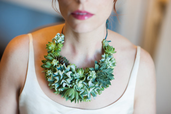 K'Mich Weddings - wedding planning - necklace - succulents