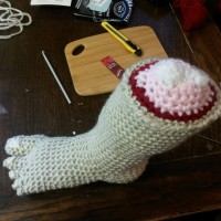 Crocheted Foot for Hannibal Cosplay