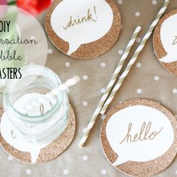 How-To: Cork Conversation Bubble Coasters