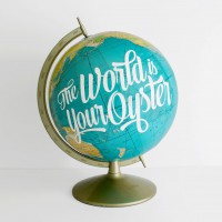 Vintage Globes With Hand-Lettered Quotes