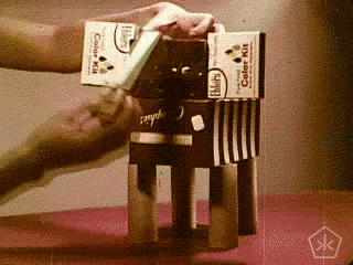 Vintage Film About Cardboard Box Crafts