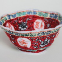 Chinese Bowl Made From Embroidered Muslin