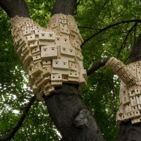 Urban Birdhouse Art Installation