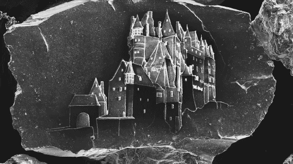 Etching Drawings of Castles Onto Grains of Sand
