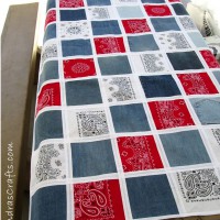 How-To: No Sew Bandana and Upcycled Denim Table Cloth