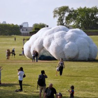 Cloud Sculpture Made From One Hour of Trash in New York City