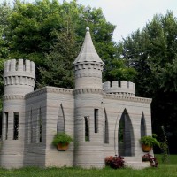 Castle 3D Printed With Concrete In Someone’s Yard