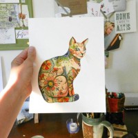 How-To: Watercolor Henna Cat Illustration
