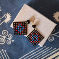 How-To: Plastic Canvas Earrings with Faux Enamel