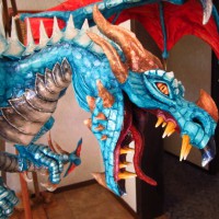 Paper Mache Dragon Sculpture