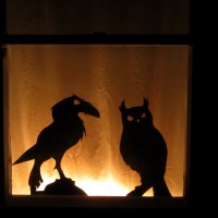 Spooky Window Silhouettes With Follow-Me Eyes