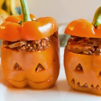 Jack-O-Lantern Stuffed Peppers