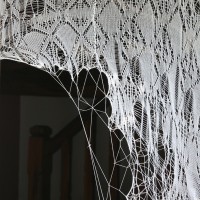 Jenine Shereos’ Spider Web-Like Lace Installation