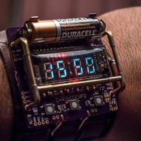 Engineer designs a cyberpunk themed VFD wristwatch