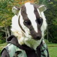 Hilarious Needle Felted American Badger Mask