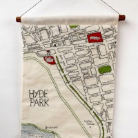 Hand Embroidered Maps of London Neighborhoods