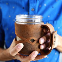 How-To: Leather Mason Jar Sleeve