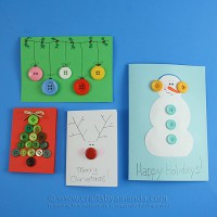 Kid Crafts: Homemade Button Christmas Cards