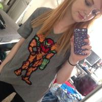 Behold This Cross-Stitched Metroid Shirt In All Its Pixelated Glory